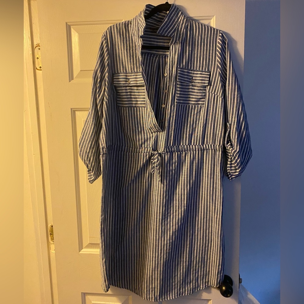 Blue and white Strip dress